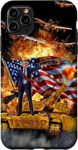 Vista 13 de iPhone 16 Presidente Donald Trump monta una funda dorada