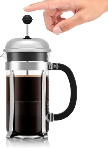 Vista 4 de Bodum Chambord - Cafetera de prensa francesa, Jarra de vidrio, Cromado