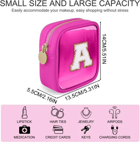 Vista 3 de Bolsa de Maquillaje Transparente Pequeña Bolsa de Cosméticos Bolsa de Viaje de Artículos de Aseo Bolsa Transparente con Cremallera Bolso Organizador