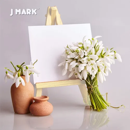Vista 9 de J MARK Juego de pintura y lienzo: kit de pintura acrílica con caballete de madera, lienzo, pintura acrílica, pinceles y paleta, juego de pintura