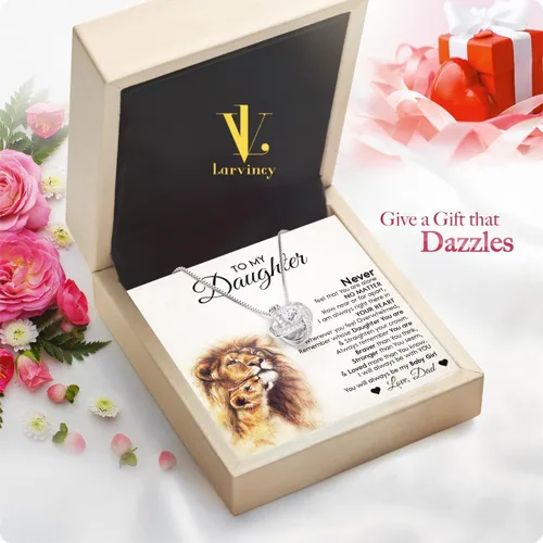 Vista 2 de Larvincy Collar Para Mi Hija De Papá Con Mensaje Sincero Y Elegante Caja, Regalos Para Hija De Padre, Hermosa Joyería De Regalo Del Amor De Papá En