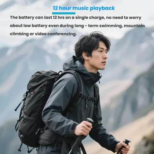 Vista 6 de Auriculares de natación de conducción ósea inalámbricos Auriculares submarinos IPX8 Auriculares Bluetooth impermeables Auriculares Bluetooth