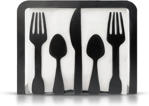 Vista 12 de Servilletero para mesa, soporte de metal para decoración de mesa de comedor, dispensador de servilletas ideal para mesas y encimeras de cocina