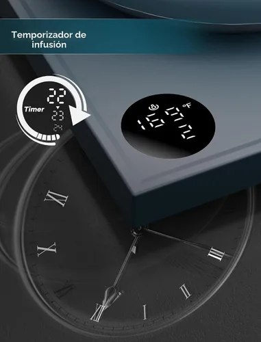 Vista 6 de INTASTING Hervidor eléctrico, hervidor eléctrico de cuello de cisne, control preciso de temperatura de ±1 ℉, interior de acero inoxidable, Azul