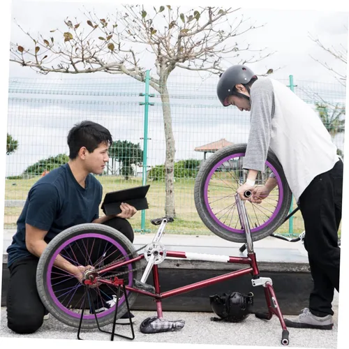 Vista 3 de INOOMP Práctico soporte de bicicleta de material de hierro refuerzo espesado para bicicletas Rack Garage