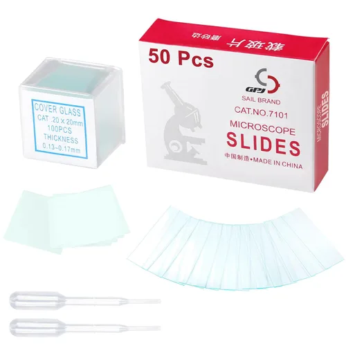 Vista 8 de Paquete de 100 diapositivas para microscopio de laboratorio, diapositivas de vidrio de 1mm-1.2mm de espesor para microscopio, bordes de vidrio