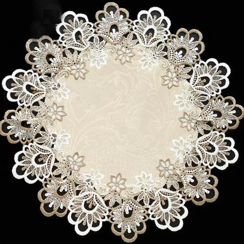 Vista 8 de AMZALI Corredores de mesa de macramé para fiesta, 70 pulgadas de encaje floral bordado rectangular bufanda para cómoda decoración de mesa para boda