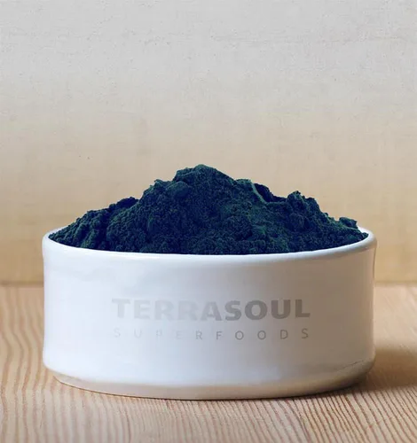 Vista 3 de Terrasoul Superfoods Clorella orgánica en polvo (paredes de células agrietadas), 6 onzas, procedente de Taiwán