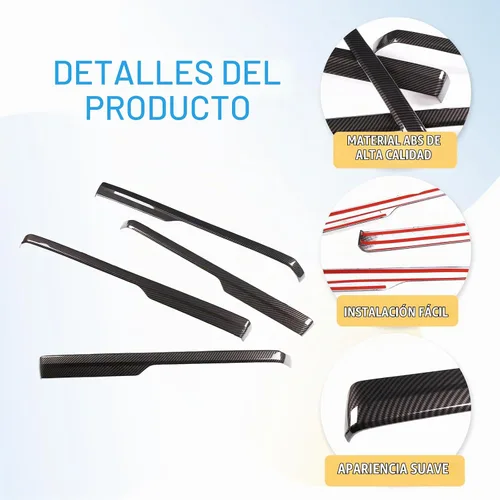 Vista 6 de Tira de decoración para panel de reposabrazos de puerta interior de coche compatible con Toyota Tundra 2014-2020 Accesorios de cubierta protectora