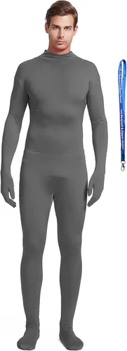 Vista 15 de Overol completo Full Bodysuit con ayudante de cremallera, unisex, para adultos, sin capucha, de Spandex elástico, traje Zentai de cuerpo entero Negro