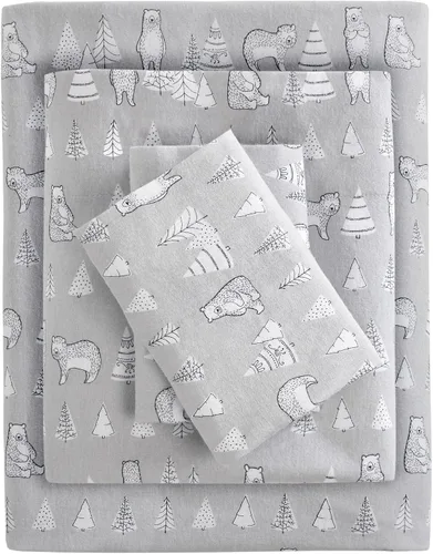 Vista 22 de True North by Sleep Philosophy - Juego de sábanas de franela, 100% de algodón, cómodo, bonito y muy suave, bolsillo elástico para colchones de hasta