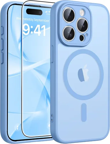 Vista 157 de FNTCASE - Funda para iPhone 16 Pro: magnética, mate, translúcida, de grado militar, protectora contra caídas, resistente, fina, duradera y a prueba