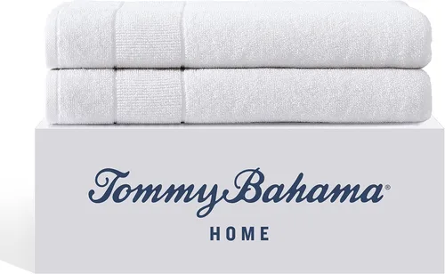 Vista 24 de Tommy Bahama - Toallas de baño, 100% algodón suave y absorbente, resistentes a la decoloración y a la decoloración, toallas de baño de peso medio