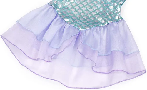 Vista 6 de HenzWorld Little Girls Mermaid Costume Princess Dress up Toddler Birthday Party Outfit Ruffle Fish Scale Role Clothes