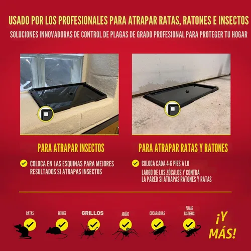 Vista 4 de Catchmaster Trampas de pegamento para ratas y ratones con masilla adhesiva, 2 unidades, tablero de pegamento grande a granel, trampas para ratas