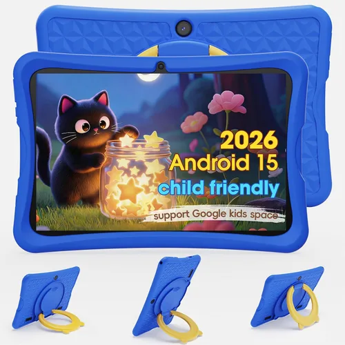 Vista 10 de DigiLand Android 15 Kids Tablet, tabletas de 10.1 pulgadas, 6 GB de RAM+32 GB de ROM (ampliar a TF), control parental, software para niños
