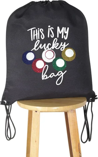 Vista 4 de CMNIM Lucky Bigo - Mochila con cordón, bolsa para jugador, regalo para los amantes de los juegos, bolsa deportiva para gimnasio, Cordón Lucky Bingo