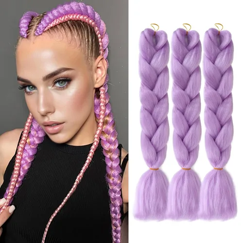 Vista 8 de Extensiones de cabello trenzado rubio (613#) trenzado sintético para ganchillo Box Twist para mujeres, 24 pulgadas, 3.53 oz/paquete
