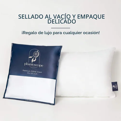 Vista 7 de Inserto de almohada Phantoscope - Inserto de almohada con funda de algodón 100% - Inserto de almohada cuadrada para almohada lumbar - Almohadas