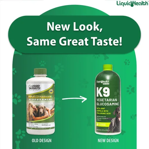 Vista 2 de LIQUIDHEALTH Glucosamina líquida vegetariana K9 de 32 onzas para todos los perros, condroitina, MSM, Omega 3, ácido hialurónico antioxidantes, salud