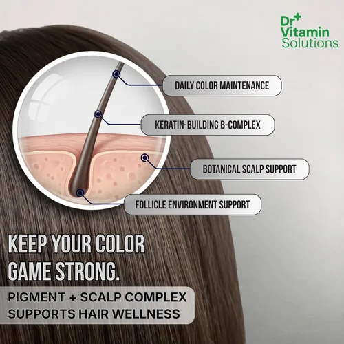 Vista 5 de Gray Hair Rescind with Catalase - Vitaminas antienvejecimiento para el cabello, la piel y las uñas, ácido pantoténico, ácido fólico 400mcg, biotina