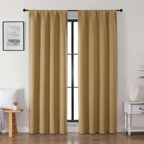 Vista 143 de Gwine Aqua Short Curtains 36 Inches Long - Small Half Window Kitchen Curtains Over Sink, Solid Blackout Curtain for Bathroom Basement Cabinet RV, 2