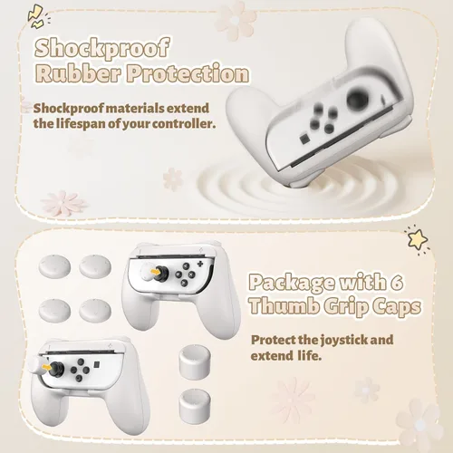 Vista 35 de FASTSNAIL Grips Compatible with Nintendo Switch for Joy Con & OLED Model for Joycon, Wear-resistant Handle Kit Compatible with Joy Cons Controllers