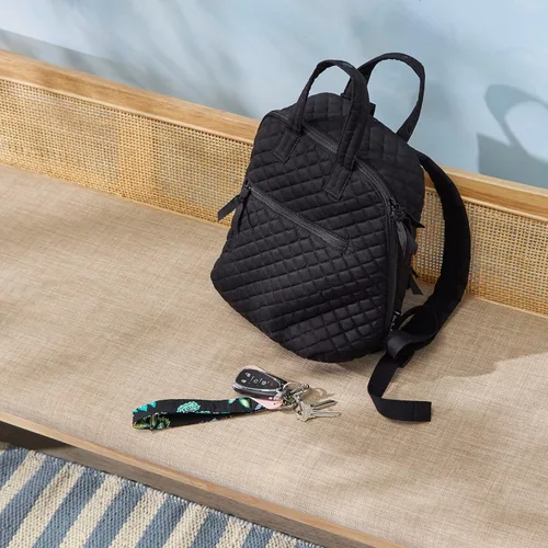 Vista 9 de Vera Bradley Mini mochila Totepack de algodón para mujer