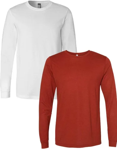 Vista 169 de Canvas Filmore 3501 - Camiseta de 4.2 onzas para hombre manga larga (1) Ceniza + (1) Jaspeado atlético