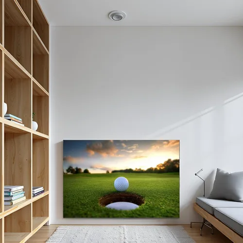 Vista 5 de Lienzo decorativo para pared, diseño de cueva para hombre, campo de golf, paisaje, puesta de sol, arte deportivo, para oficina, gimnasio, sala