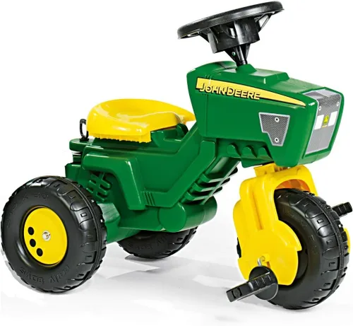 Vista 8 de Rolly Toys John Deere Trac de 3 ruedas con remolque para montar en el remolque, verde/amarillo (52769)