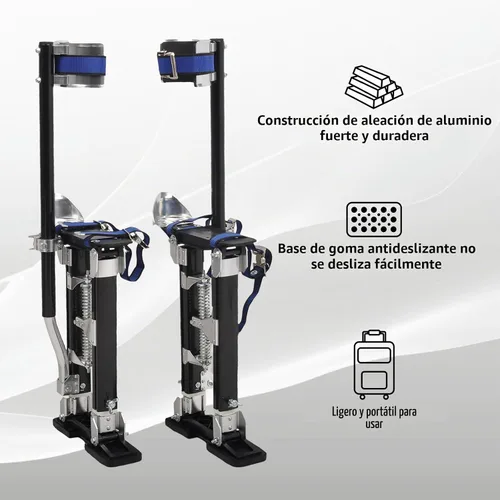 Vista 5 de Zancos para Paneles de Yeso de 15-23 Pulgadas de Altura Ajustable Elevadores Herramienta de Aluminio para Pintura Acabado Poda de Ramas Limpieza