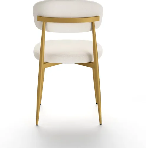 Vista 9 de Set of 2 Dining Chairs, Modern Kitchen Chairs with Soft Padding, Farmhouse Restaurant Chairs with Curved Backrests and Metal Legs, Table & Chair