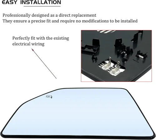 Vista 4 de Ford F150 F250 F350 F450 F550 Super Duty Camión Lado Izquierdo Reemplazo de Cristal del Espejo Superior Calentado - Espejo Convexo con Soporte