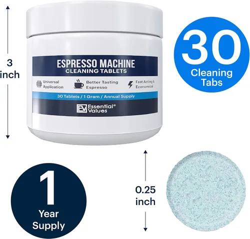 Vista 11 de Essential Values - Pastillas de limpieza para máquina de café expreso (30 unidades), compatibles con Breville Barista Express, Gaggia, Delonghi