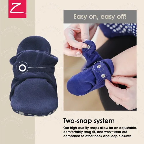 Vista 3 de Zutano Botines unisex de algodón orgánico con suela de agarre