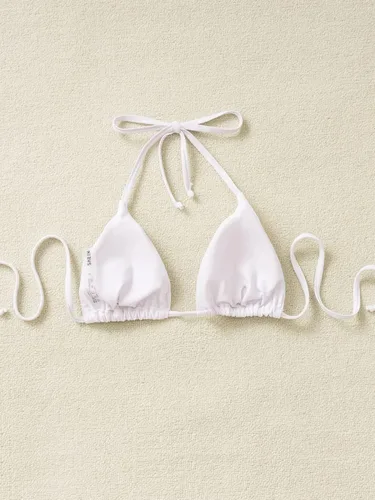 Vista 3 de SOLY HUX Traje de baño sexy para mujer con cuello halter y triángulo con lazo en la espalda