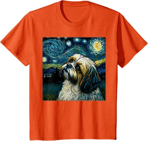 Vista 65 de Camiseta Surrealism Starry Night Shih Tzu Dog