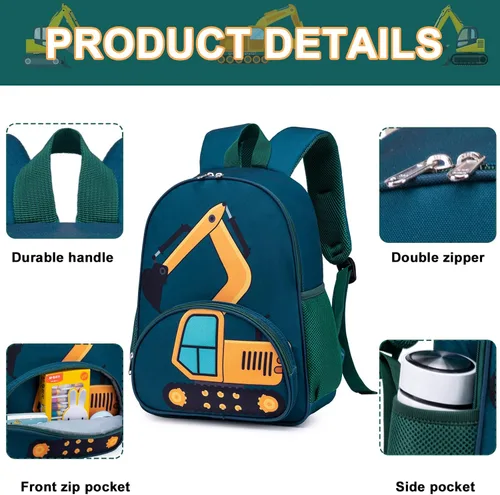 Vista 5 de LOIDOU Mochila para niños y niñas, mochilas preescolares para niños, bolsas escolares para jardín de infantes, juego de mochila para niños pequeños