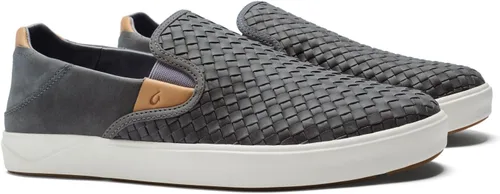 Vista 5 de OLUKAI Lae'ahi Lauhala - Tenis sin cordones para hombre, tacón caído y comodidad durante todo el día, forro transpirable, cuero de primera calidad