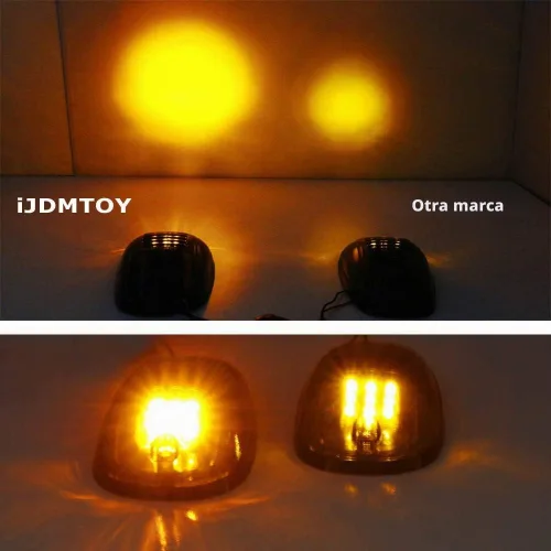 Vista 9 de iJDMTOY 5 luces LED ámbar para techo de cabina compatibles con camiones SUV 4x4 (lámparas de lente transparente)