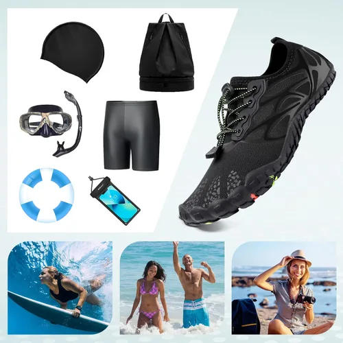 Vista 6 de ziitop Zapatos de agua para hombres y mujeres, para playa, descalzos, natación, escalada, piscina, calcetines, antideslizantes, transpirables