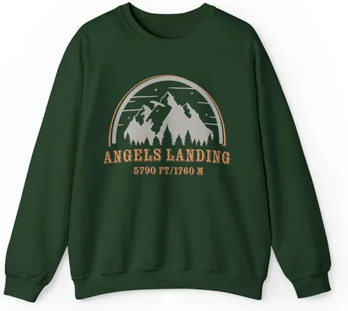 Vista 6 de Zion National Park Camping Zion Poster Angels Landing Mountains Sweatshirt - NPT116ALL