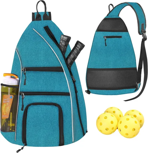 Vista 10 de Bolsa de pickleball – Bolsas de pickleball para mujeres y hombres – Mochila de pickleball – Estuche de viaje de pickleball para raqueta de tenis