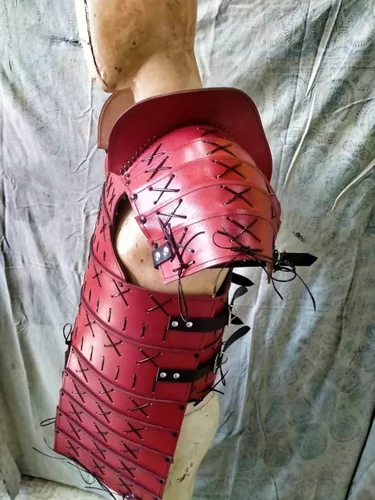 Vista 2 de Armadura samurai de cuero medieval SCA larp réplica disfraz