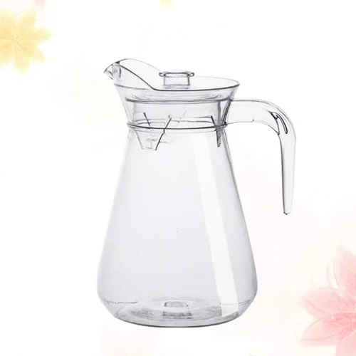 Vista 4 de UPKOCH Contenedor de almacenamiento de bebidas de acrílico, tapa de jarra de jugo, tetera transparente para jugo de agua fría y bebidas caseras