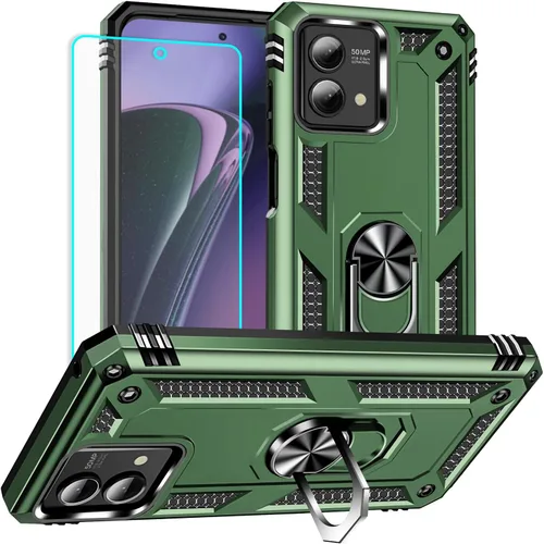 Vista 11 de Yiakeng Funda para Moto G Stylus 5G 2023, Motorola G Stylus 5G 2023 con protector de pantalla HD, fundas protectoras de grado militar con anillo