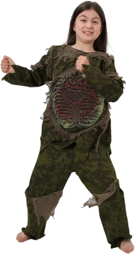 Vista 2 de Young Antelope Disfraz de zombi monstruo cosplay Halloween juegos de rol fiesta de disfraces forro polar verde con licencia oficial de star wars