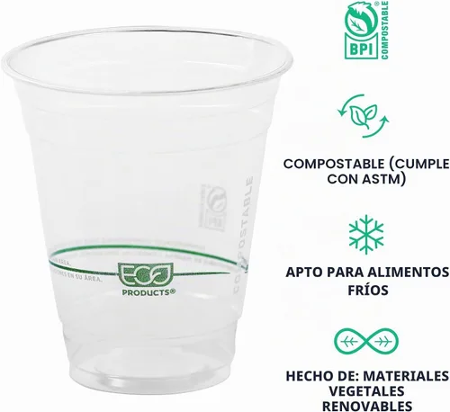 Vista 4 de Eco-Products, Inc GreenStripe - Vasos para bebidas frías, Transparente, 1000