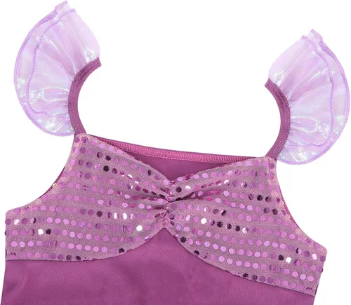 Vista 4 de Eledobby Mermaid Costume for Girls Princess Ariel Costumes Kids Halloween Outfits Mermaids Skirt Birthday Party Dress Up
